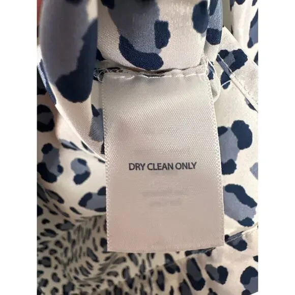 Devon Baer Womens 100% Silk Leopard Print V Neck Ruffle Blouse 3/4 Sleeve XS - Picture 10 of 10